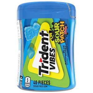 lot 20178 image: Trident Vibes Sour Patch Kids Blue Raspberry Chewing Gum - 3.245oz