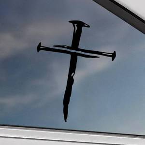 lot 20185 image: PAIYUE 2PCS Car Stickers,Car Accessories,Christian Cross Stickers for Cars,Automotive Sticker,Decals for Vehicles,Removable Waterproof Vinyl Christian Sign Decal,Ideal for Decorating Cars (Black)