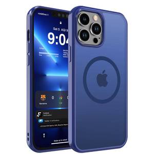 lot 20201 image: DEERLAMN Magnetic Matte Case for iPhone 13 Pro, Compatible with MagSafeMilitary Grade Drop Protection Anti-Fingerprint Slim Translucent Shockproof Protective Phone Cover, Blue