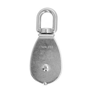lot 20207 image: KIMISS 50mm 316 Stainless Steel Pulley Wheel, for Ship & Boat Lifting, 360° Swivel Single Wheel Block, Wire Rope Towing Tool, Mechanical Crane Pulley
