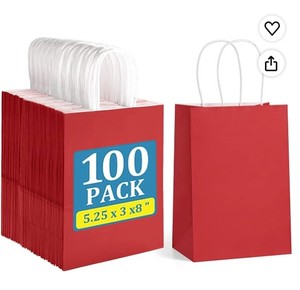 lot 3395 image: BagDream 5.25x3x8 Red Party Favor Bags 100 Pack