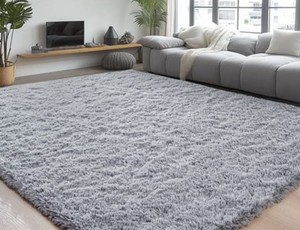 lot 5428 image: Soft Plush Fluffy Rug 5x8 Bedroom Living Room used