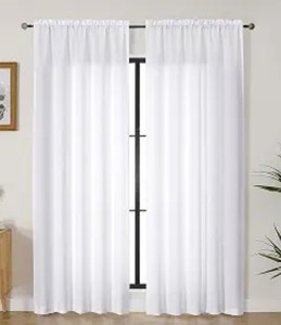 lot 11520 image: Gwine BSMB Curtains White 2x50Wx84L