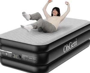 lot 19310 image: OhGeni Intelligent Air Pump Inflatable Bed with Manual Valve (Approx. Twin Size)