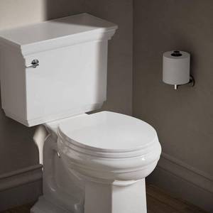 lot 1855 image: Kohler Brevia Slow Close Round White Plastic Toilet Seat