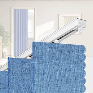 lot 2202 image: Jilron Accordian Door Curtain,Install Adhesive Track 100percent Blackout Doorway Curtains,Suitable for Bedroom,Closet,Interior Room Divider,Blue 55in W78in L,1 Piece