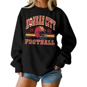 lot 2207 image: MOUSYA Football Sweatshirts Women Game Day Sweatshirt Game Day Fan Gift Long Sleeve Tops Black s