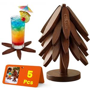 lot 2217 image: Wooden Tree Trivet for Hot Dishes, Foldable Natural Tree Trivet Set, Elegant Trivets for Hot Dishes, Pots and Pans, Doubles as Heat-Resistant Pot Holders for Kitchen Decor