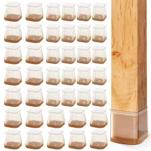 lot 2231 image: Silicone Chair Leg Floor Protectors,40pcs Square Clear Chair Leg Protectors for Hardwood Floors to Protect Wood Tile Floors Felt Pads Non-Slip Reduce Noise(2 Sizes)