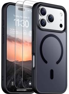 lot 4214 image: SPIDERCASE for iPhone 17 Pro Max Case, Magnetic Translucent Matte Case with 2PCS Tempered Glass Screen Protector Slim Phone Case for iPhone 17 Pro Max 6.9ftft, Black