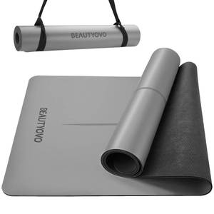 lot 5450 image: BEAUTYOVO Natural Rubber Yoga Mat with Alignment Lines, 4.5mm Thick Yoga Mat Non Slip, Exercise Mat with Carring Strap, Eco Friendly Yoga Mats for Home Workout, Yoga, Pilates and Floor Exercises