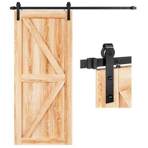 lot 5464 image: EaseLife 6.6 FT Sliding Barn Door Hardware Track Kit,Basic J Pulley,Slide Smoothly Quietly,Easy Install (6.6FT Track Kit for 36in40in Wide Single Door)