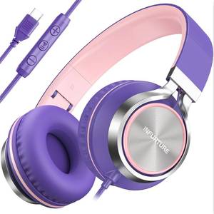 lot 6144 image: INFURTURE USB C Headphones with Mic,Volume Control,Tangle-Free Plaiting Line,Wired Headphones Type c,Lightweight Foldable for iPhone 171615 Headphone SeriesTabletSchoolTravelSportsAudiobooks