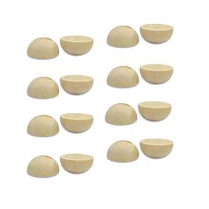 lot 6148 image: A200 Pieces 1 Inch Wooden Split Balls Half Round Wood Beads Unfinished Wooden Half Sphere for DIY Crafts