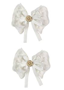 lot 6191 image: Xansema 2pcs Lace Hair Bows for Girls,Cute Bows Alligator Hair Clip Hair Barrettes Accessories for Teens Girls Kids (Red)
