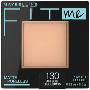 lot 6195 image: Maybelline Fit Me Matte  Poreless Pressed Powder - 130 Buff Beige - 0.29oz Paraben-Free, Sulfate-Free, For Oily Skin