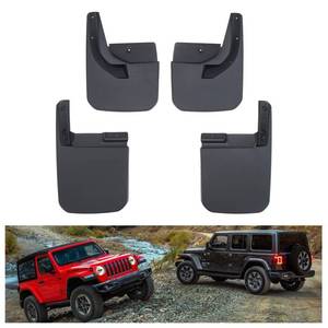 lot 11610 image: Kiwi Master Mud Flaps for 2018-2026 Jeep Wrangler JL (Not Fits WillysRubicon4xe), OEM Replacement # 82215333 82215332AB, Heavy Duty Mud Guards, Front and Rear Splash Guards, 4 Pcs Set