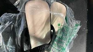 lot 12235 image: Unbranded Sandal with Black Straps Cream Sole Size 43 (Used)