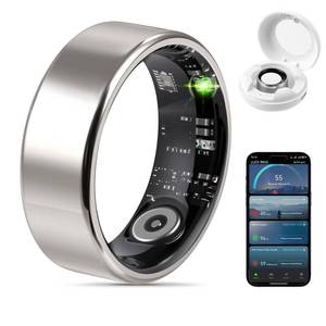 lot 12246 image: FAHKNS Smart Health Ring for Women Men Fitness Tracker Ring with Heart Rate,Blood Oxygen,Sleep Monitor,Stress,Steps Counter,IP68 Waterproof for iOS and Android,No APP Fees (Silver,8#)