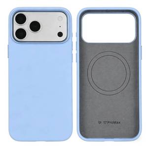 lot 12249 image: OYXVXYO Leather Phone Case for iPhone 17 Pro, Magnetic Attraction, Camera Protection, Fingerprint Resistant (Light Blue, iPhone 17 Pro)