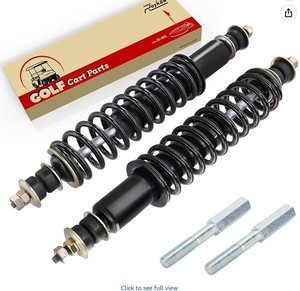 lot 1852 image: EZGO Golf Cart Front Coilover Shock Spring Assembly Black 2 Pack 418-G01