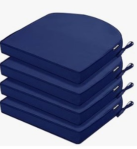 lot 1925 image: Outdoor Chair Cushions Set of 4 Water Resistant Patio Chair Cushions