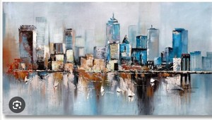 lot 1927 image: Art Deco Your Life Canvas Print city Scene