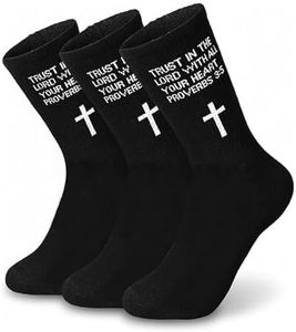 lot 4178 image: Boys 5-Pack Crew Socks Black with scripture verses
