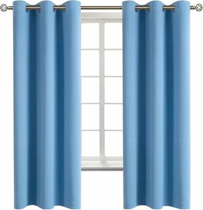lot 5460 image: Set of blue curtains 53x45 in