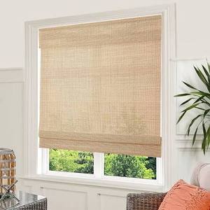 lot 5465 image: Cordless Bamboo Roman Shades LPN N A6FDM2SC5