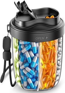 lot 6156 image: Pill Organizer Container with Carabiner Clip
