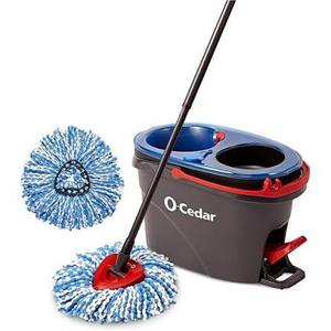 lot 11538 image: O-Cedar EasyWring RinseClean Microfiber Spin Mop System with 2 Refills (Used)
