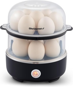 lot 11552 image: Elite Gourmet 14-Egg Easy Egg Cooker with Removable Tray
