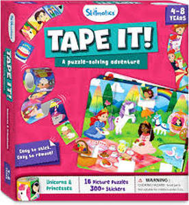 lot 12160 image: Skillmatics Tape It Unicorns and Princesses 16 Picture Puzzles 300 Stickers