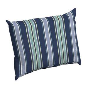 lot 1863 image: ARDEN Outdoor Cushion Pillow Back  23 x 17  Water Repellent  Fade Resistant 23 x 17  Sapphire Aurora Blue Stripe