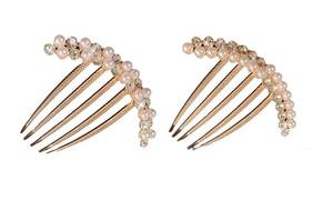 lot 2331 image: Xansema 2 Pcs Pearl Hair Side Combs for Women Girls, Bride Rhinestone Hair Combs Clips Crystal Hair Accessories for Wedding Party Daily (B)