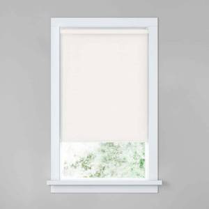 lot 3458 image: BASICS White Cordless Blackout Fabric Roller Shade-34 in. W x 72 in. L