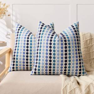 lot 4252 image: KINDREX Boho Throw Pillow Covers 18x18 Set of 2, Geometric Polka Dots Decorative Pillowcases for Couch, Sofa, Bed & Living Room,Light Brown Neutral Textured Accent Home Decor
