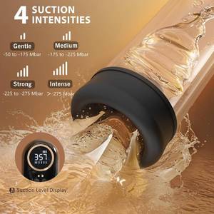 lot 4265 image: Electric Penis Pump for Male Sex Toys - Pumps & Enlargers with 4 Suction Intensities & APP Customized Modes, Adult Sex Toys for Men Erection Vacuum Dick Pump with LCD Display, Cock Ring & Pocket Pussy
