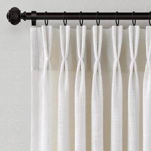 lot 5508 image: Pinch Pleated Linen Curtains 90 Inches Long for Living Dining Room Bedroom 2 Panel Set Natural Cream Birch Pinch Pleat Curtain 90 Inch Neutral Boho Floor to Ceiling Curtains Semi Sheer Linen Drapes