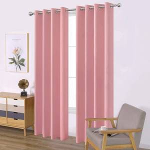 lot 11625 image: LEMOMO Baby Pink Bedroom Blackout Curtains52 x 84 Inch LongSet of 2 Curtain PanelsThermal Insulated Room Darkening Curtains for Bedroom (Slightly Dirty)