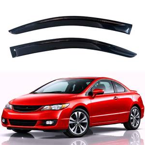 lot 11640 image: KPY Rain Guards Fit for 2006-2011 Honda Civic Coupe, Out-Channel Window Visors Vent Wind Deflectors 2PC, Car Accessories for 06-11 Civic Coupe (Coupe Only)
