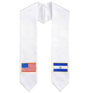 lot 12402 image: Jamntower El Salvador Graduation Stole Sash 72 Mixed Flag Sash Class of 2026 Graduation Decoration for International Studentr(El Salvador American Fresh)