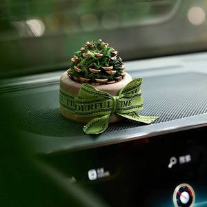 lot 12418 image: Handmade Natural Dried Acorn & Pine Cone Car Dashboard Decor, Rustic Wooden Auto Interior Air Freshener Oil Diffuser Gift (Acorn)