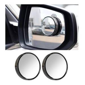 lot 18351 image: Sylvil 2 PCS Car Blind Spot Side Mirror, 2 Inch Reusable Round HD Blind Spot Mirror with Sucker, Universal 360° Wide Angle Glass Convex Side Rear View Mirror for Cars SUVs and Trucks (Black)