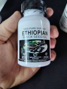 lot 18416 image: 100% Pure Softgel Ethiopian Black Seed Oil 800mg Dietary Supplement 3pk