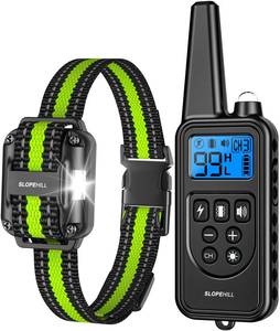 lot 18426 image: SLOPEHILL Dog Training Collar with Remote, 4200FT Electric Shock Collar,Waterproof E-Collar with Beep, Vibration, Shock, Flash Light and No Shock Mode, Fit for 8-140lbs Small Medium Large Dogs (Green)