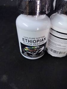 lot 18441 image: 100% Pure Softgel Ethiopian Black Seed Oil 60 Softgels Dietary Supplement 2pk