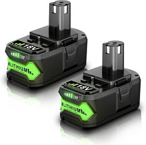 lot 18469 image: 2Packs Replacement for Ryobi 18V Lithium Battery Compatible with Ryobi 18 Volt Battery ONE Plus P102 P103 P104 P105 P107 P109 P122 PBP005 PBP004 PBP003 PBP002 RB18L50 BPL1820 Cordless Power Tools