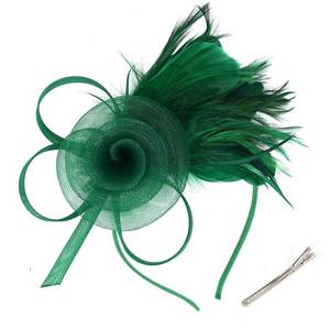 lot 20372 image: GHGMAO Green Fascinators Hats for Women, Derby Hat Tea Party Headband for Cocktail, Wedding, Church, Fancy Dress Party